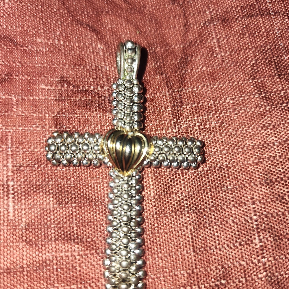 Elegant Silver and Gold Cross Pendant